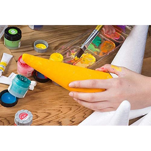 Happyyami 12pcs Craft Foam Cone White Styrofoam Cones for DIY Home...