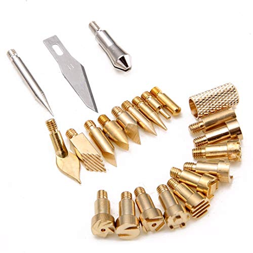 HARIKA 22pcs Copper Wood Burning Pen Tips 3.7mm Stencil Soldering ...