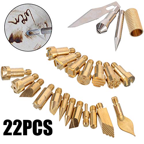 HARIKA 22pcs Electric Soldering Iron Tips Wood Burning Pen Tips He...