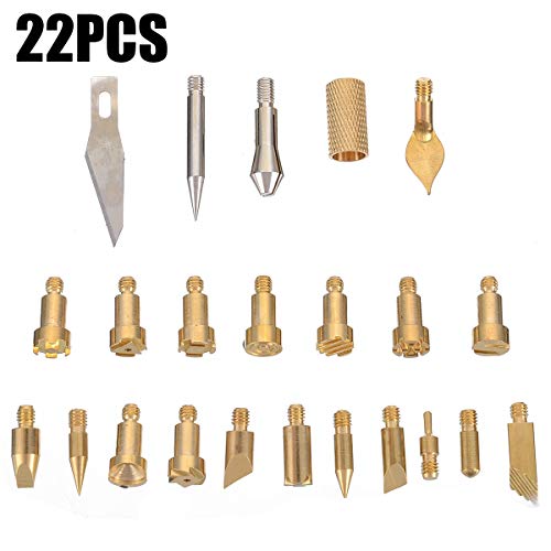HARIKA 22pcs Electric Soldering Iron Tips Wood Burning Pen Tips He...