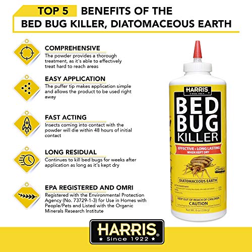 HARRIS Bed Bug Killer, Diatomaceous Earth 1/2lb