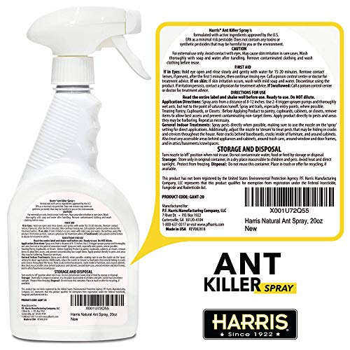 HARRIS New Ant Spray, Plant Oil Based Quick Ant Killer Formula for...