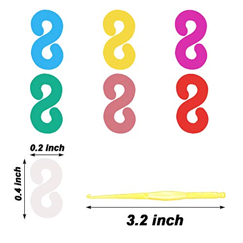 Hartop 580 Pieces S Clips Crochet Hooks DIY for Rainbow Refill Kit...