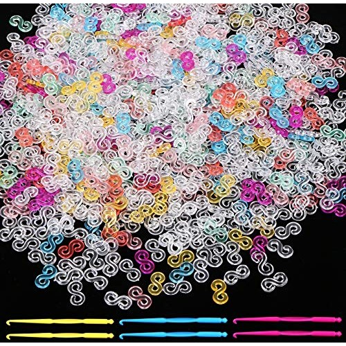Hartop 580 Pieces S Clips Crochet Hooks DIY for Rainbow Refill Kit...