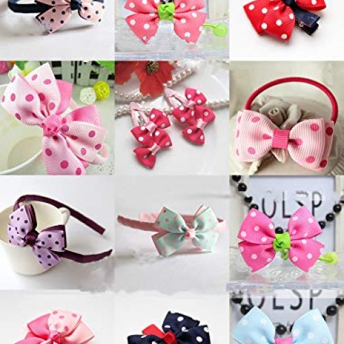 Grosgrain Ribbons 3/8 Inch Polka Dot Ribbon Multi Color Fabric Rib...