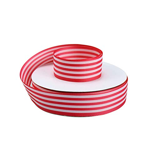 Red and White Striped Ribbon, Grosgrain Ribbon 1 Inch, Christmas F...