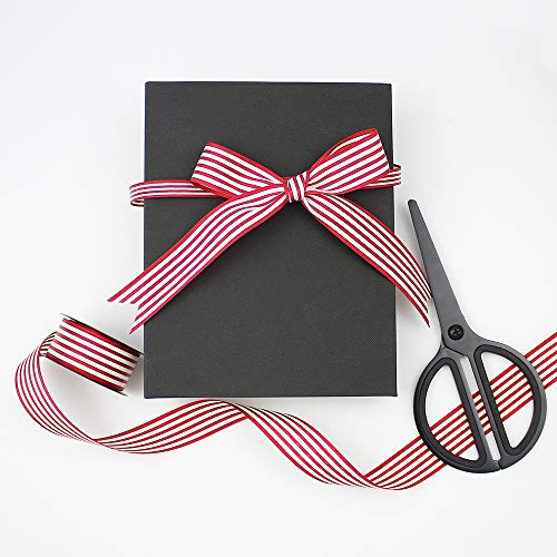 Red and White Striped Ribbon, Grosgrain Ribbon 1 Inch, Christmas F...