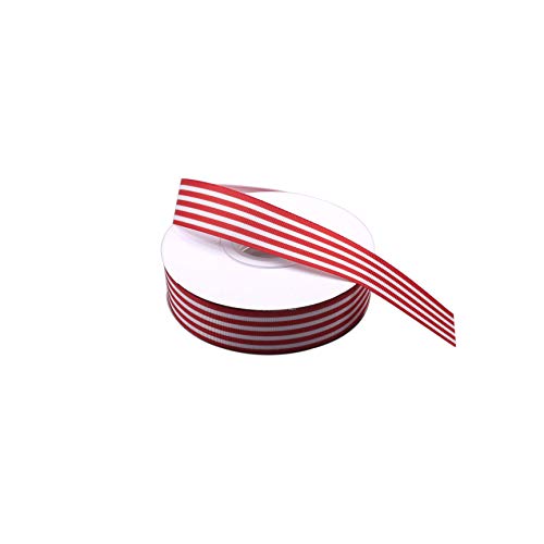 Red and White Striped Ribbon, Grosgrain Ribbon 1 Inch, Christmas F...