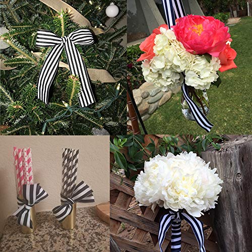 Stripe Grosgrain Ribbon 1 Inch, Multi Color Premium Christmas Fabr...