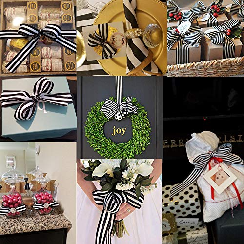Stripe Grosgrain Ribbon 1 Inch, Multi Color Premium Christmas Fabr...