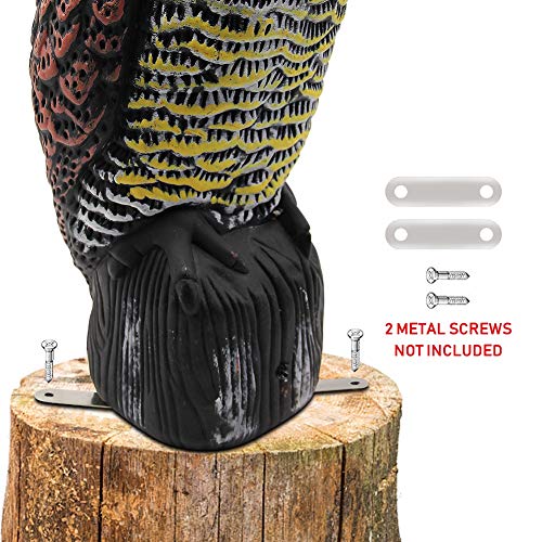 Hausse Solar Powered Fake Owl Decoy Scarecrow Decoy with Flashing ...