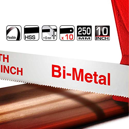 HAUTMEC 10 Hacksaw Blades Replacement Bi-Metal10 Pack 18 TPI Hi...