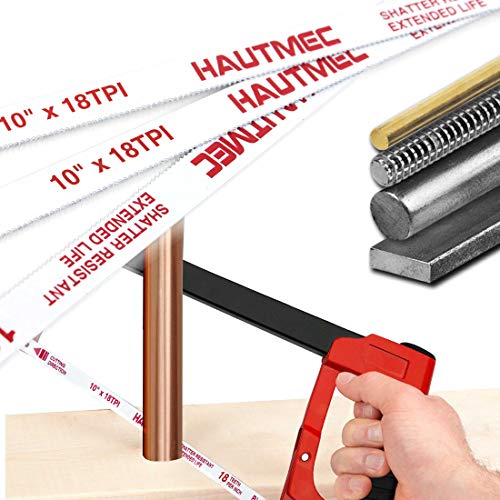 HAUTMEC 10 Hacksaw Blades Replacement Bi-Metal10 Pack 18 TPI Hi...