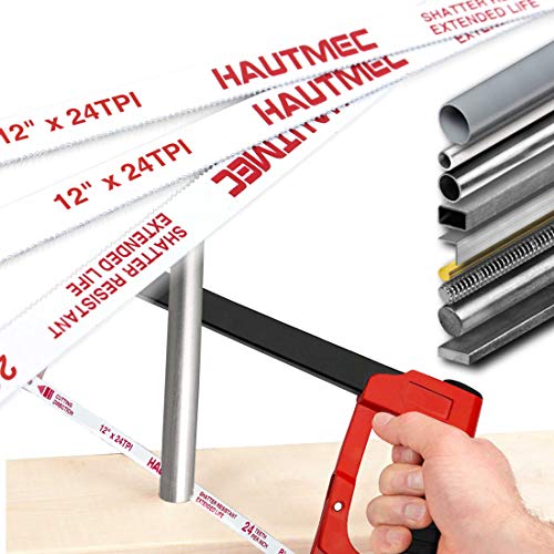 HAUTMEC 10 Hacksaw Blades Replacement Bi-Metal 24 TPI High Speed ...