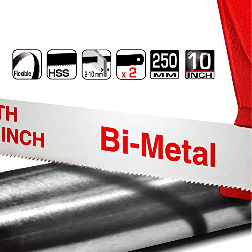 HAUTMEC 10 Hacksaw Blades Replacement Bi-Metal 24 TPI High Speed ...