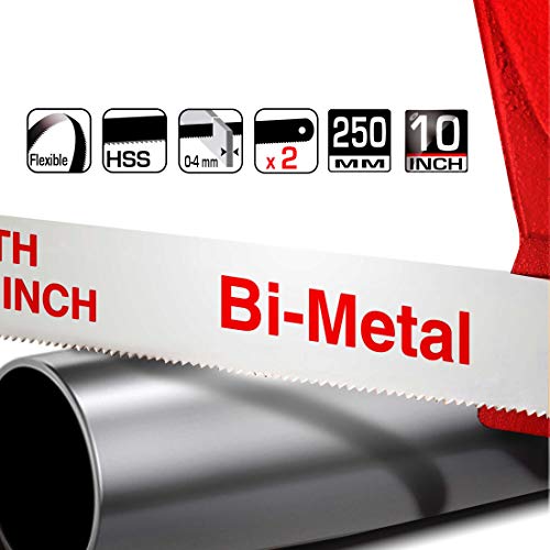 HAUTMEC 10 Hacksaw Blades Replacement Bi-Metal 32 TPI High Speed ...
