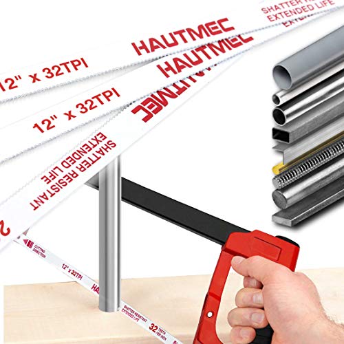HAUTMEC 10 Hacksaw Blades Replacement Bi-Metal 32 TPI High Speed ...