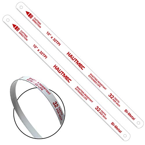 HAUTMEC 10 Hacksaw Blades Replacement Bi-Metal 32 TPI High Speed ...