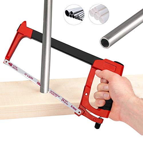 HAUTMEC 12 Heavy Duty 2-in-1 Hacksaw Frame With 24 TPI High Tensi...