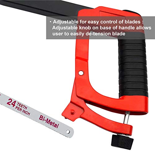 HAUTMEC 12 Heavy Duty 2-in-1 Hacksaw Frame With 24 TPI High Tensi...