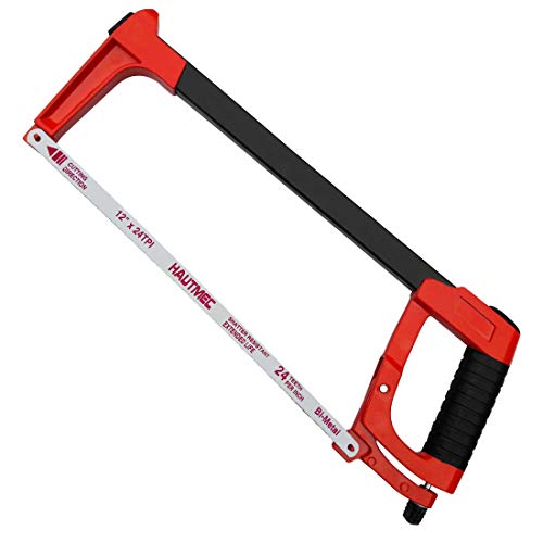 HAUTMEC 12 Heavy Duty 2-in-1 Hacksaw Frame With 24 TPI High Tensi...