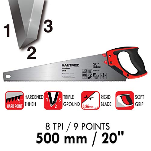 HAUTMEC 20-inch Fast Cutting Universal Hand Saw, Triple Ground Too...