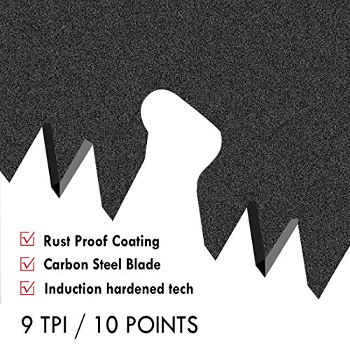 HAUTMEC 22 Inch Quick Cutting Hand saw,9 TPI Induction Hardened Tr...