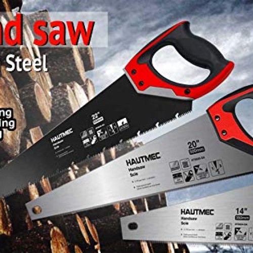 HAUTMEC 22 Inch Quick Cutting Hand saw,9 TPI Induction Hardened Tr...