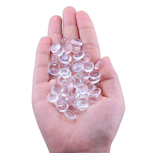 HAUTOCO 200Pcs 12mm Clear Glass Cabochons Round Cabochons Dome Til...