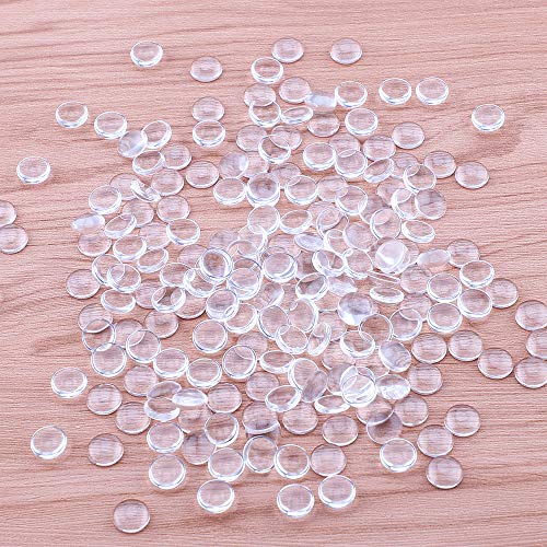 HAUTOCO 200Pcs 12mm Clear Glass Cabochons Round Cabochons Dome Til...