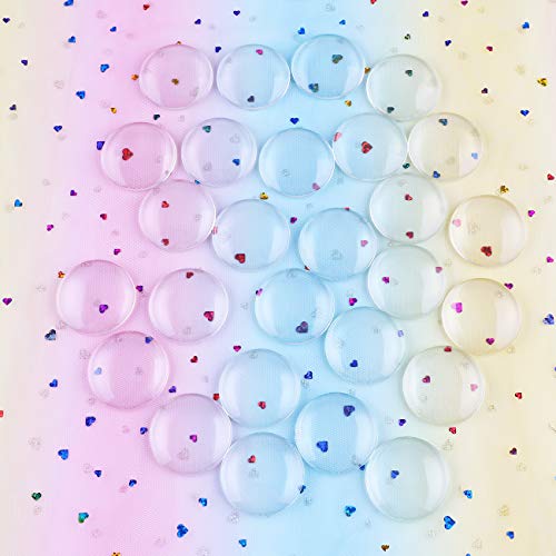 HAUTOCO 27pcs 35mm Clear Glass Cabochons 1 3/8 Inch Glass Dome Ca...