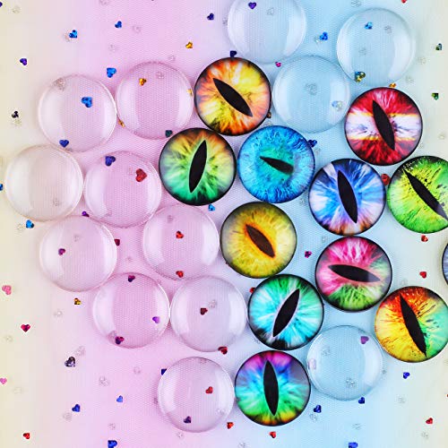 HAUTOCO 27pcs 35mm Clear Glass Cabochons 1 3/8 Inch Glass Dome Ca...