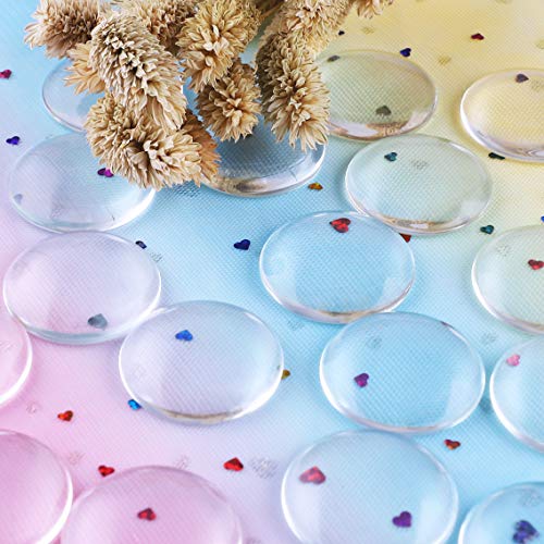 HAUTOCO 27pcs 35mm Clear Glass Cabochons 1 3/8 Inch Glass Dome Ca...
