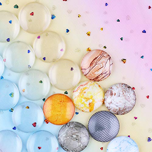 HAUTOCO 27pcs 35mm Clear Glass Cabochons 1 3/8 Inch Glass Dome Ca...