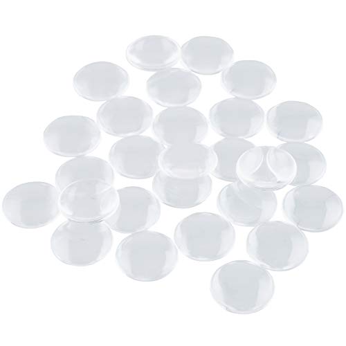 HAUTOCO 27pcs 35mm Clear Glass Cabochons 1 3/8 Inch Glass Dome Ca...