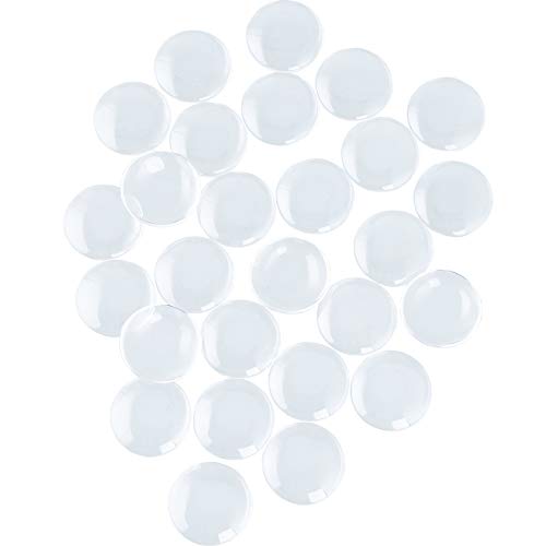 HAUTOCO 27pcs 35mm Clear Glass Cabochons 1 3/8 Inch Glass Dome Ca...