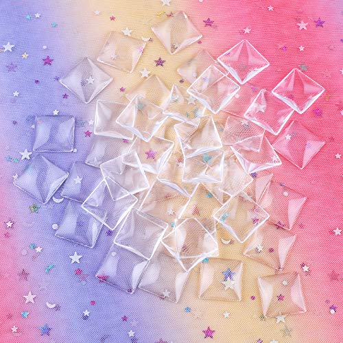 HAUTOCO 44pcs 25mm Square Glass Dome Cabochons 1 Inch Non-calibrat...