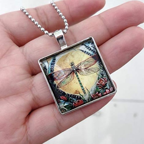 HAUTOCO 44pcs 25mm Square Glass Dome Cabochons 1 Inch Non-calibrat...