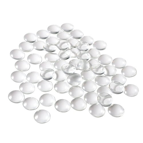 HAUTOCO 60 Pieces Glass Dome Cabochons Clear Round Cabochons Tiles...