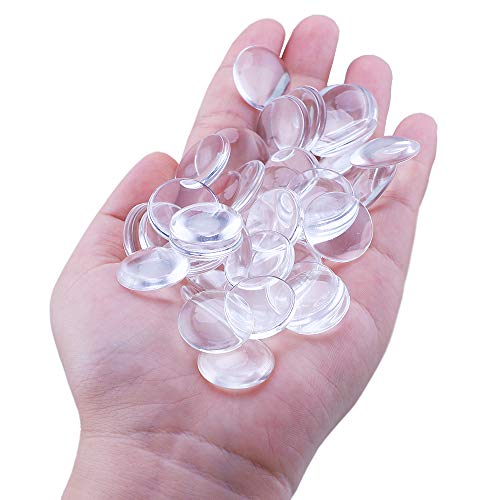 HAUTOCO 90pcs 20mm Glass Dome Cabochons Clear Round Cabochon Tiles...