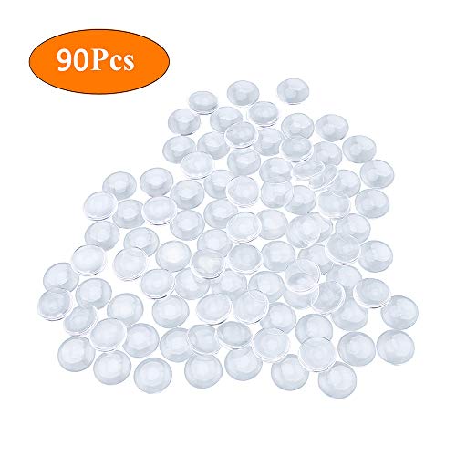 HAUTOCO 90pcs 20mm Glass Dome Cabochons Clear Round Cabochon Tiles...