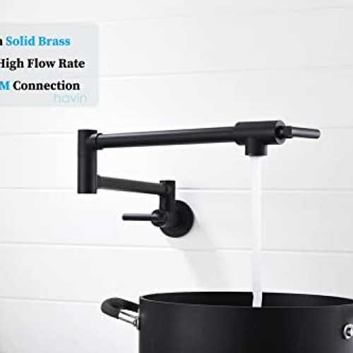 Havin Brass Pot Filler,Wall Mount Commercial Pot Filler Faucet,Bra...