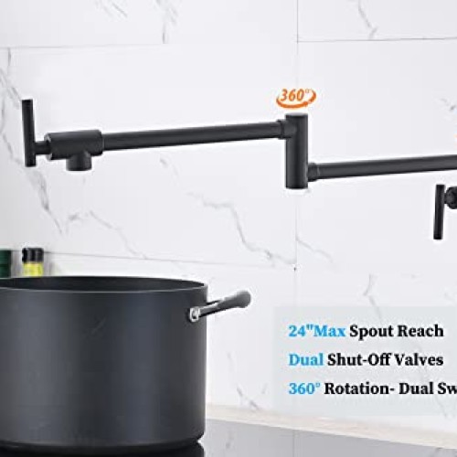 Havin Brass Pot Filler,Wall Mount Commercial Pot Filler Faucet,Bra...