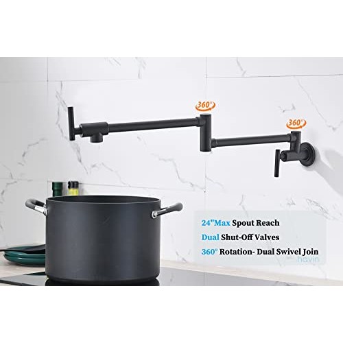 Havin Brass Pot Filler,Wall Mount Commercial Pot Filler Faucet,Bra...