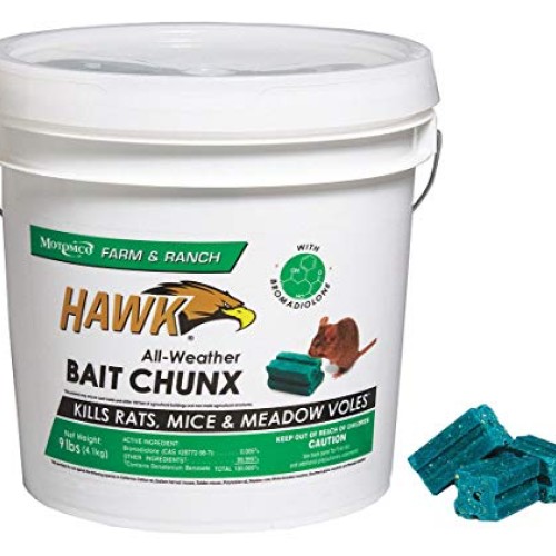 Hawk Rodenticide Green Chunks 9 lb Pail