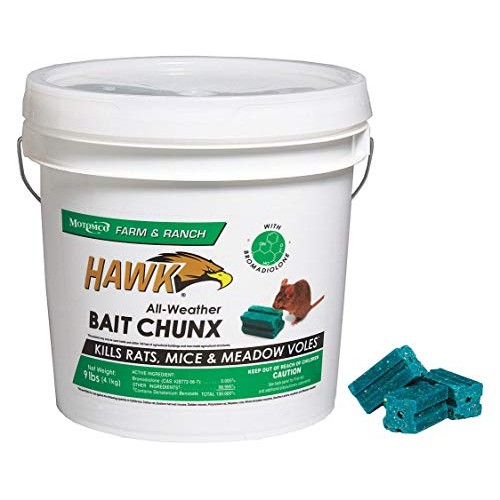 Hawk Rodenticide Green Chunks 9 lb Pail