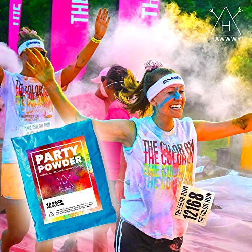 Hawwwy Colored Powder for Color Run 12 70 Grams Packets, Color R...