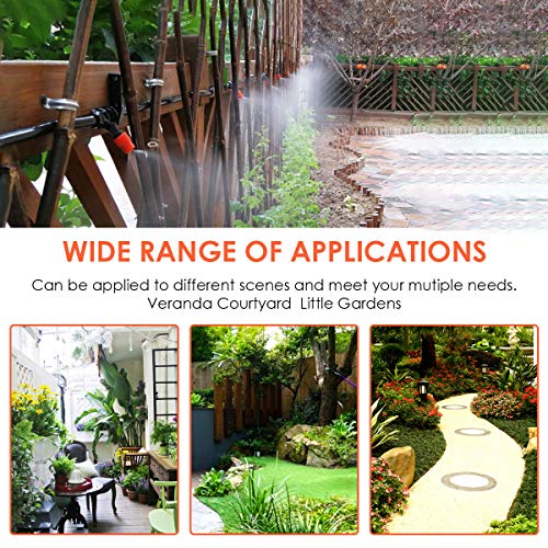 Drip Irrigation Kit, 42m/138ft Garden Irrigation System with Adjus...