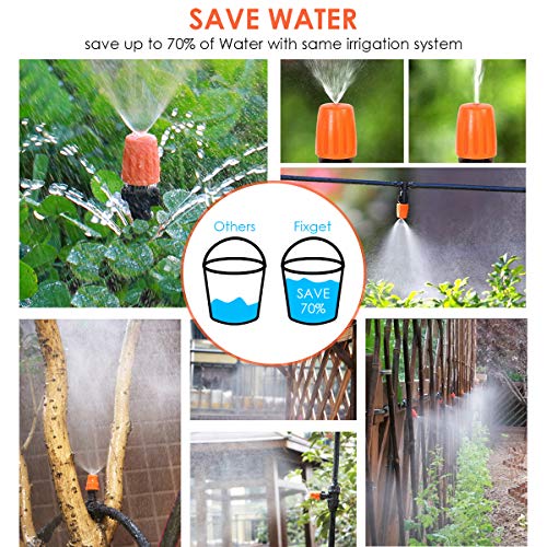 Drip Irrigation Kit, 42m/138ft Garden Irrigation System with Adjus...