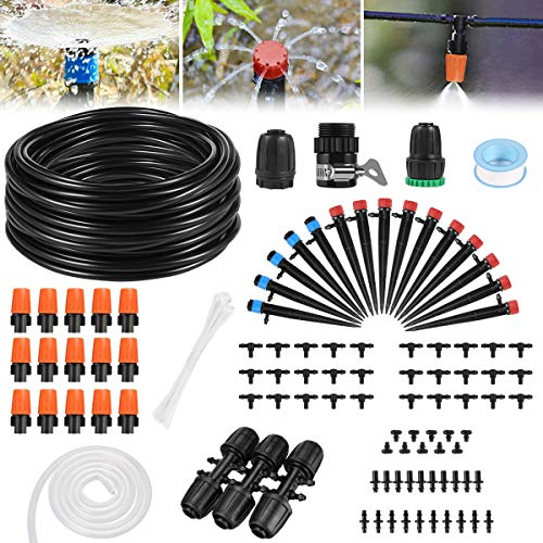 Drip Irrigation Kit, 42m/138ft Garden Irrigation System with Adjus...